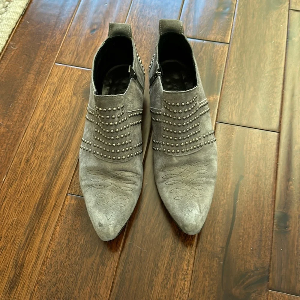 Anine Bing Low Ankle Charlie Suede Boots Grey 38 - Picture 2 of 8